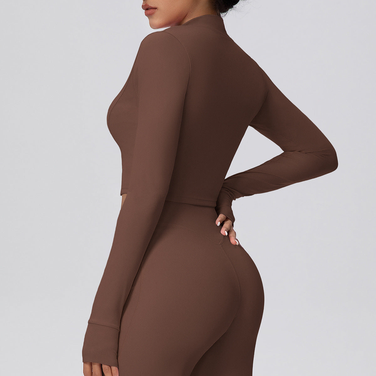 Zip front cropped top