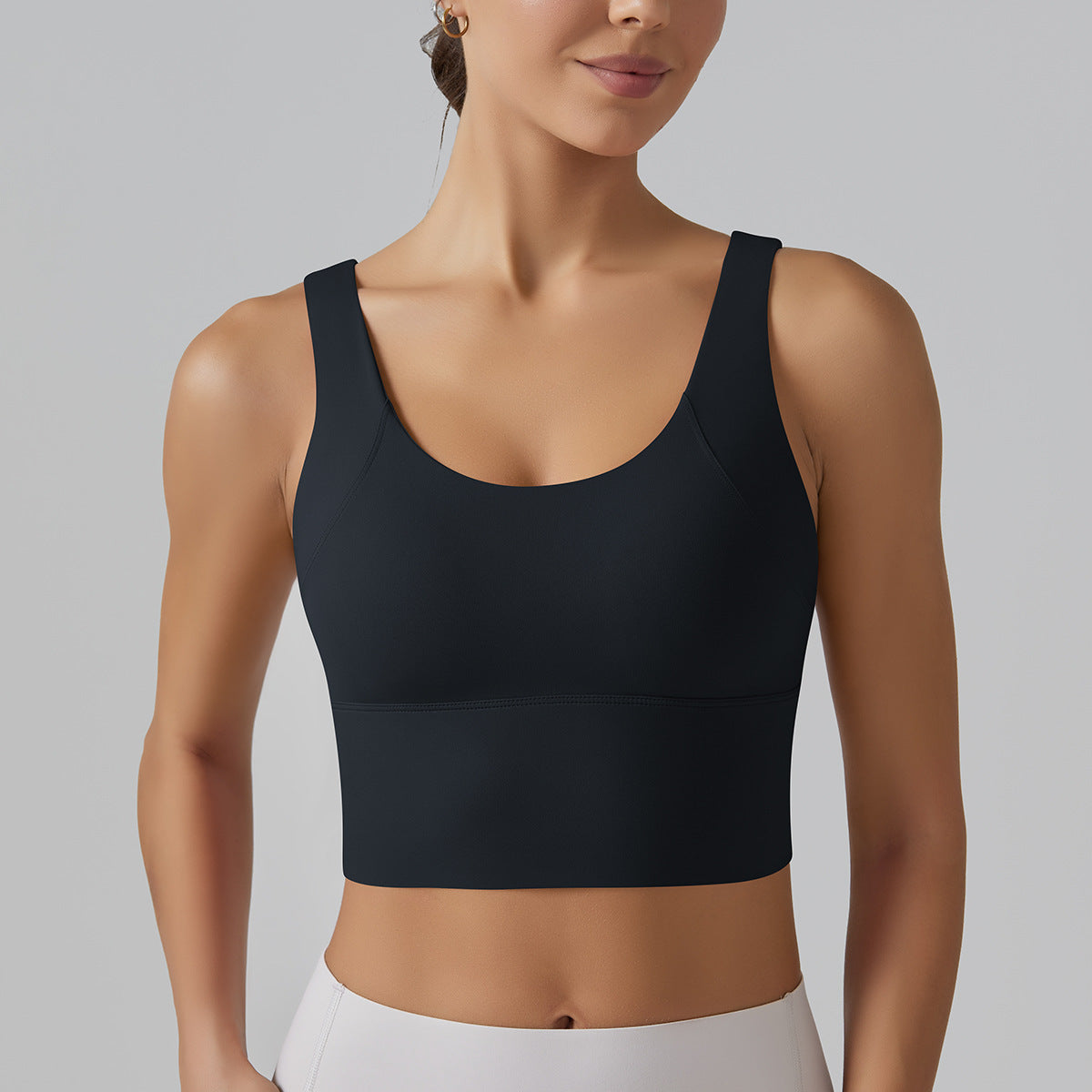 Seamless deep back sports bra