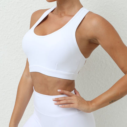 Cross back sports bra