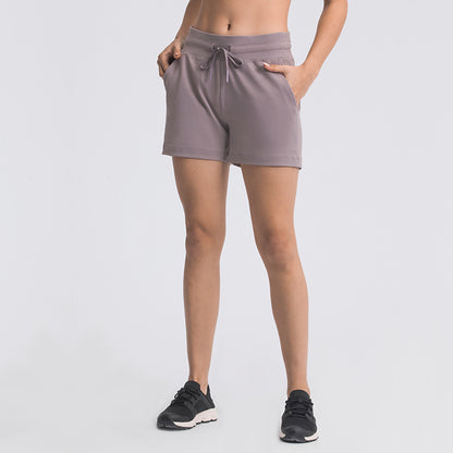 Casual workout shorts with drawstring