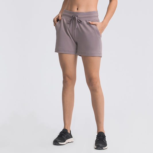 Casual workout shorts with drawstring