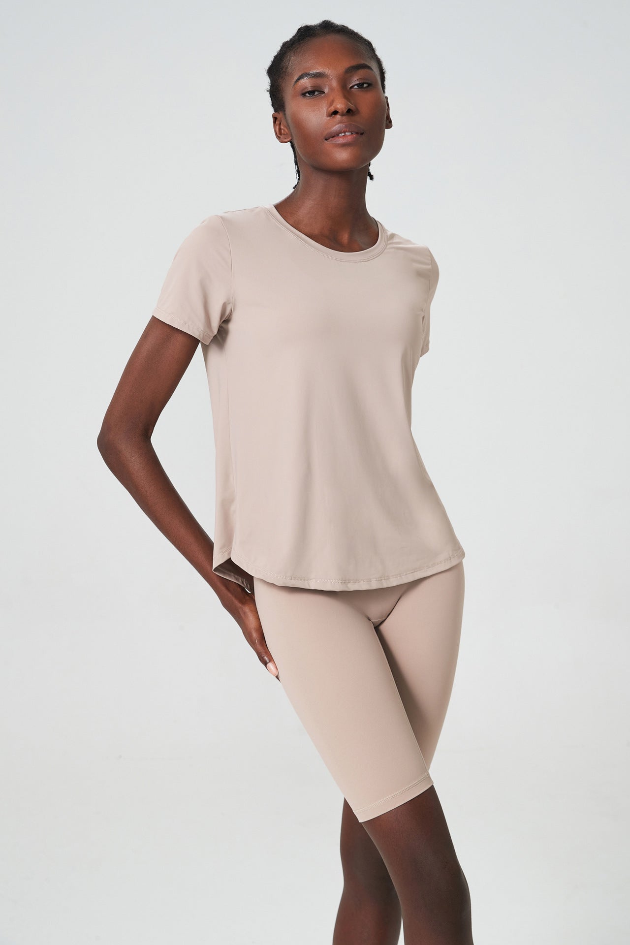 Matching T shirt and biker shorts set