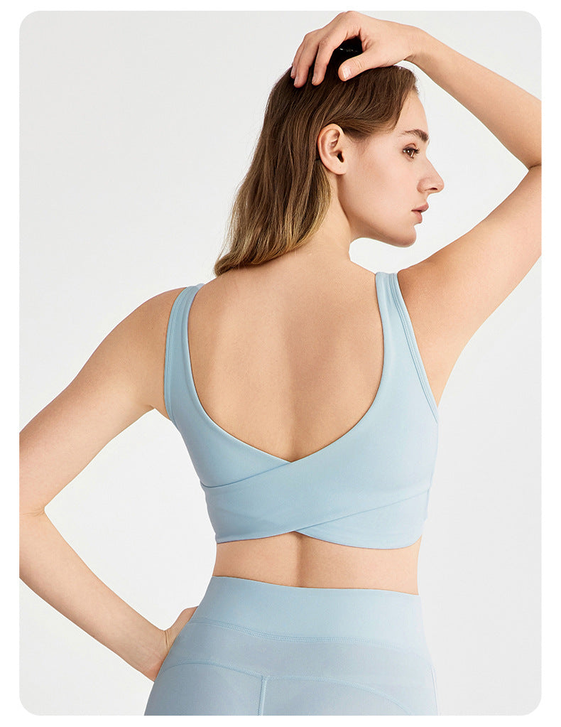 Cross back sports bra
