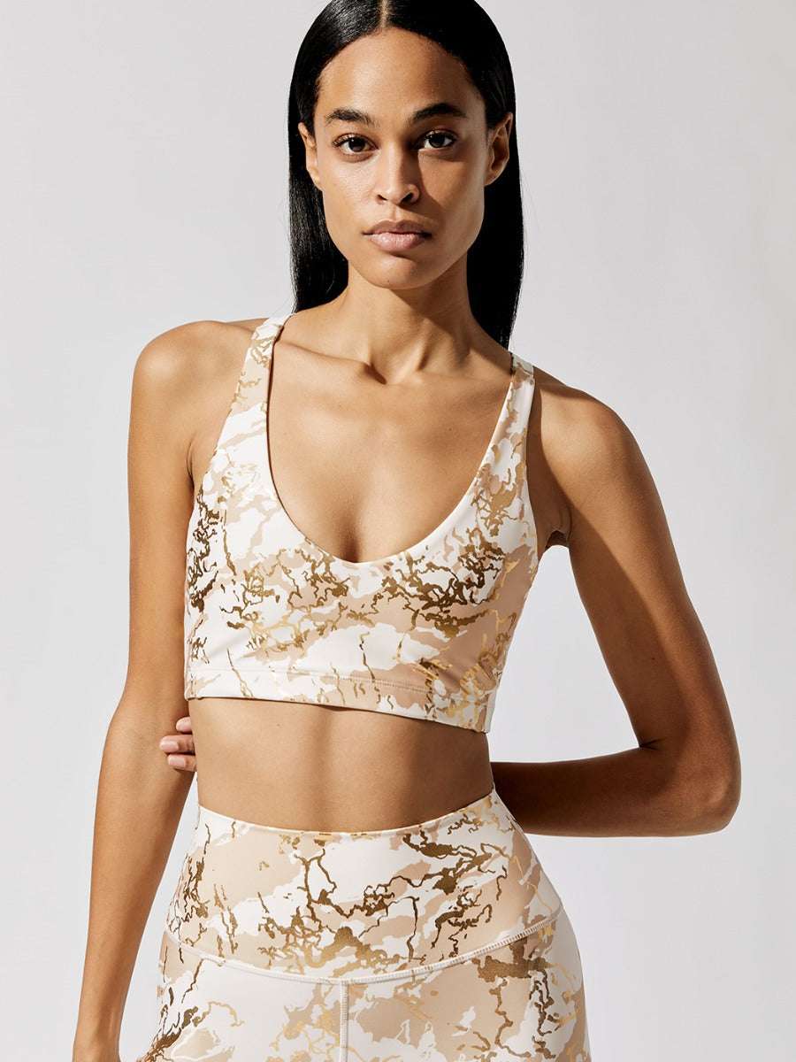 Printed two piece leggings & bra set