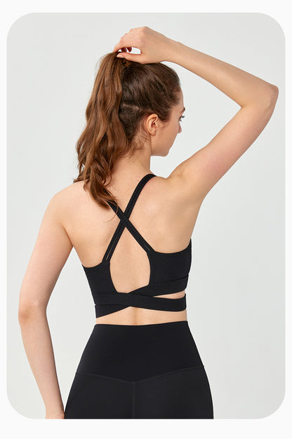 Ribbed fitness bra