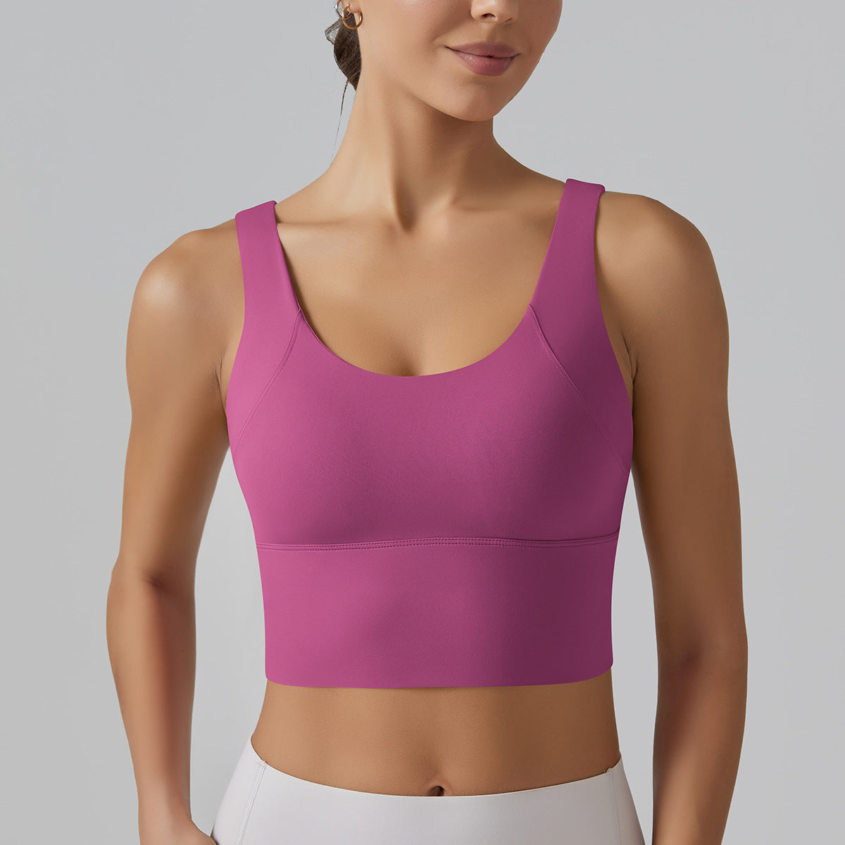 Seamless deep back sports bra