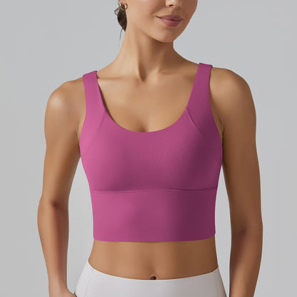 Seamless deep back sports bra