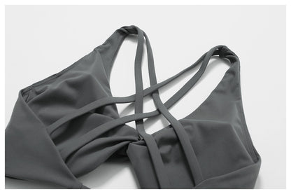 Twisted front sports bra