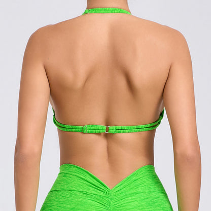 Gathered front sports bra