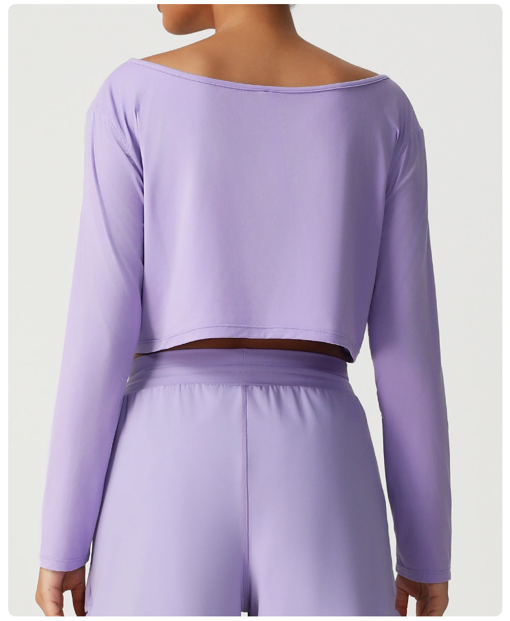 Boat neck cropped top