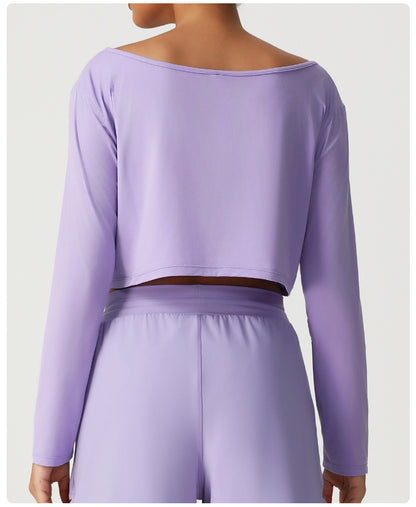 Boat neck cropped top
