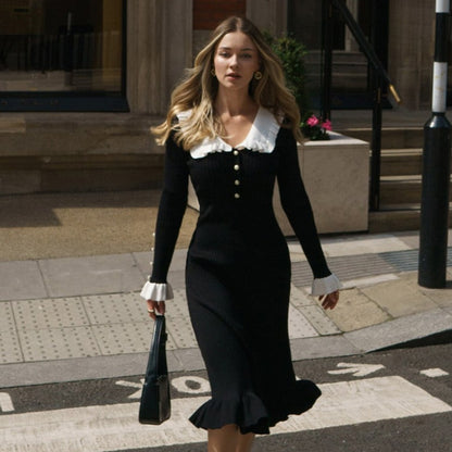 Knitted collared Dress