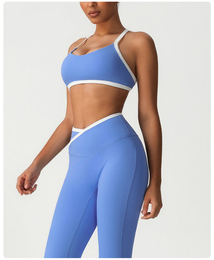 Contrast strap sports bra