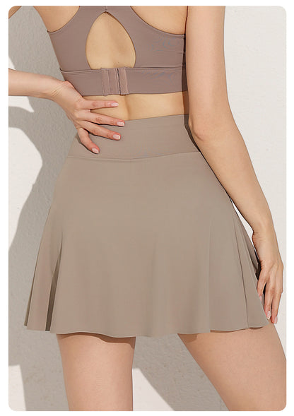 Pleated side skort