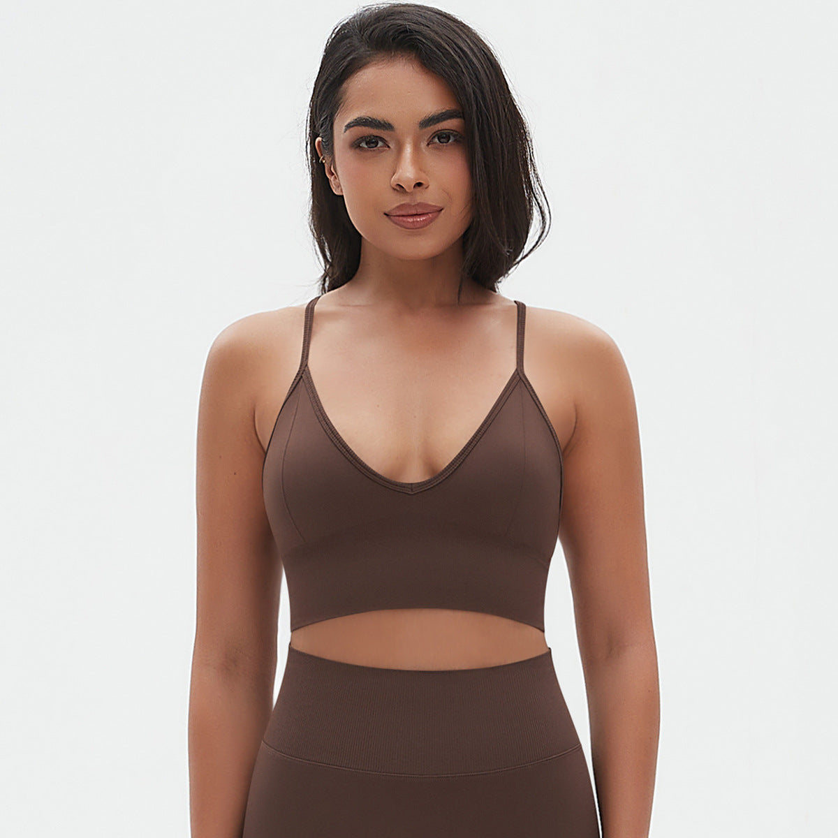 Deep U neck sports bra