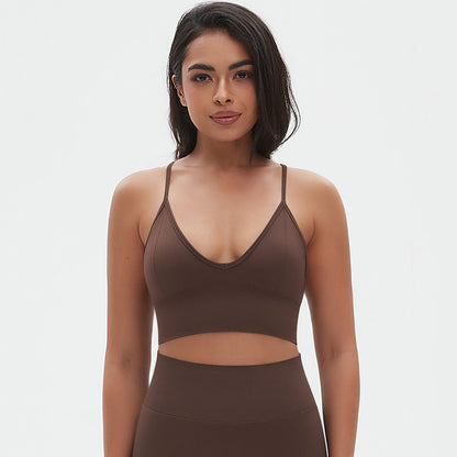 Deep U neck sports bra