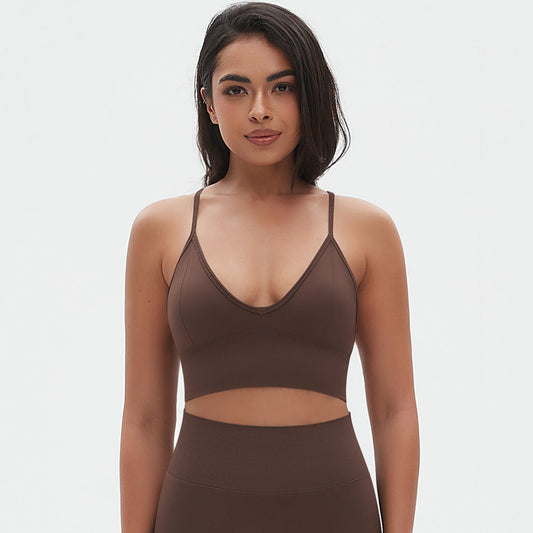 Deep U neck sports bra