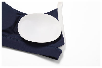 Contrast strap bra