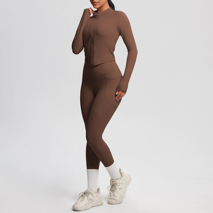 Long sleeve two piece fitness set