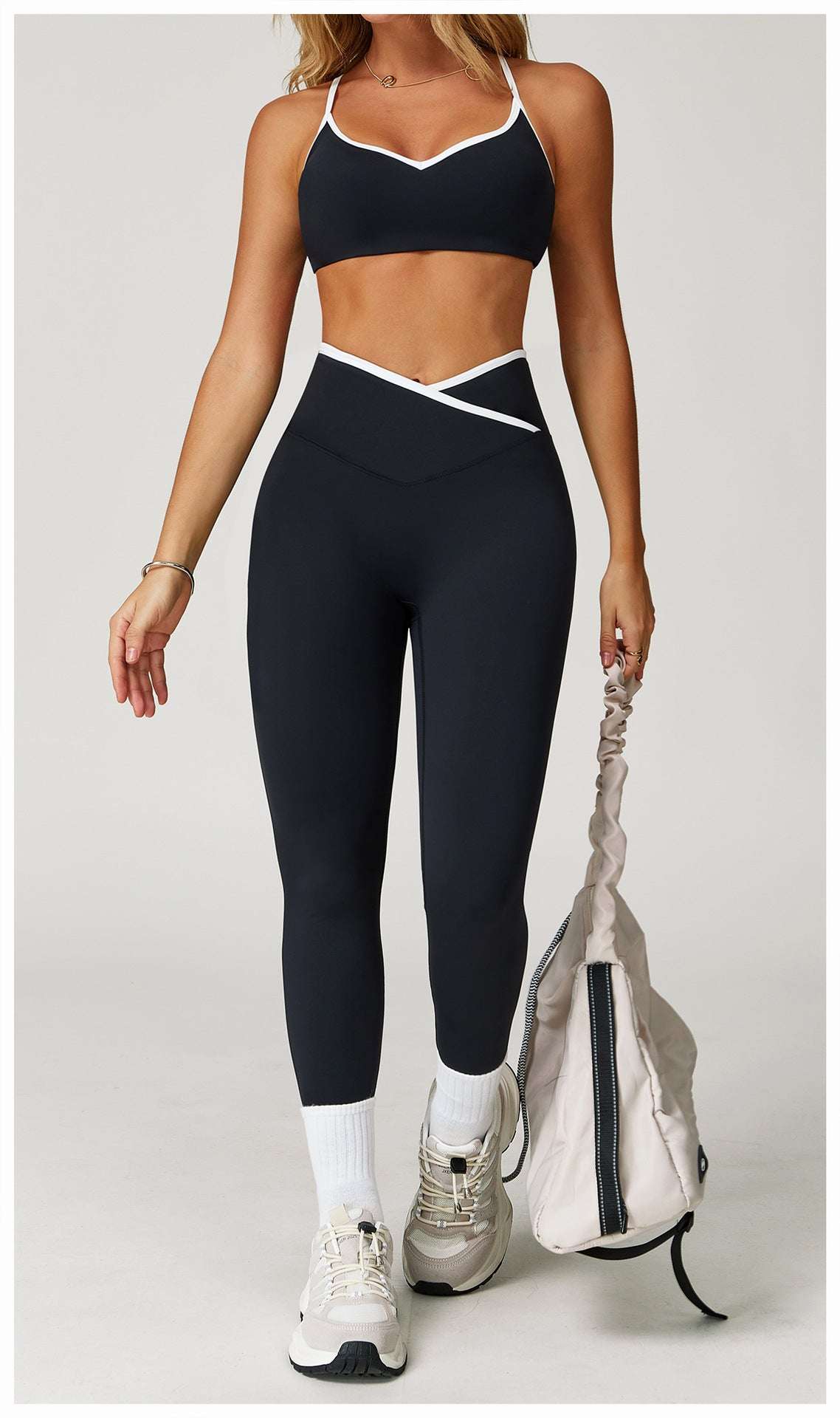 Cross waist leggings