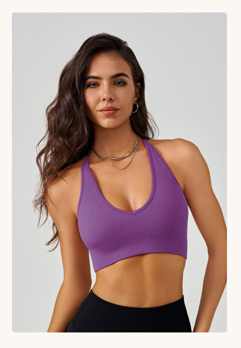 Halter neck medium support bra