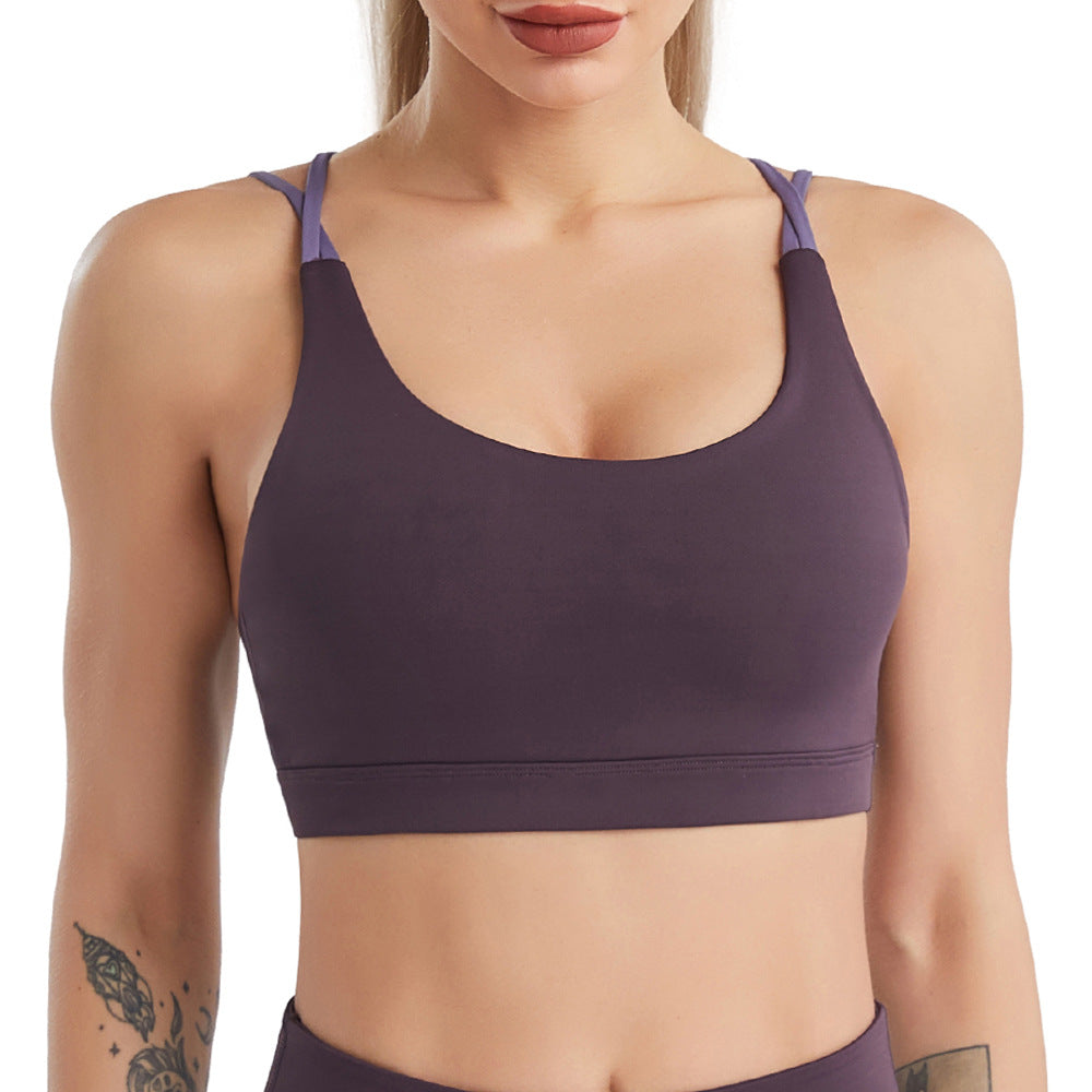 Contrast strap sports bra