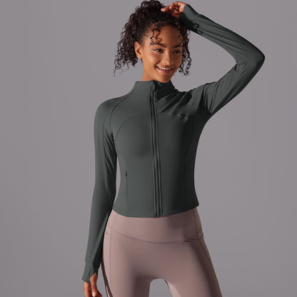 Zip front full sleeve top