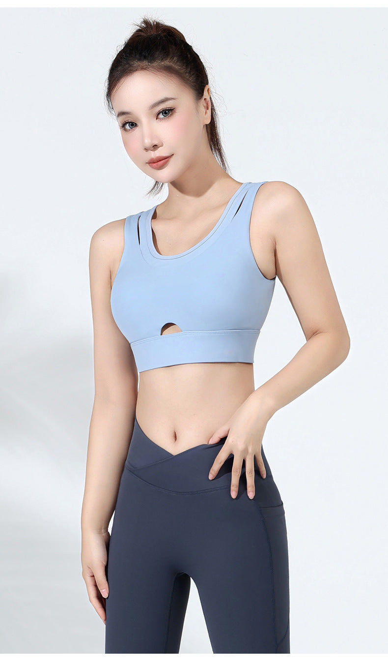 Double strap high support bra