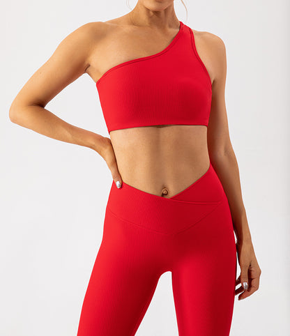One shoulder sports bra