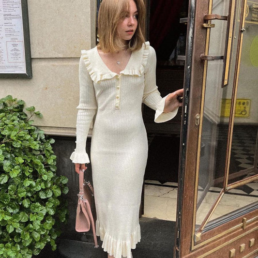 Knitted collared Dress
