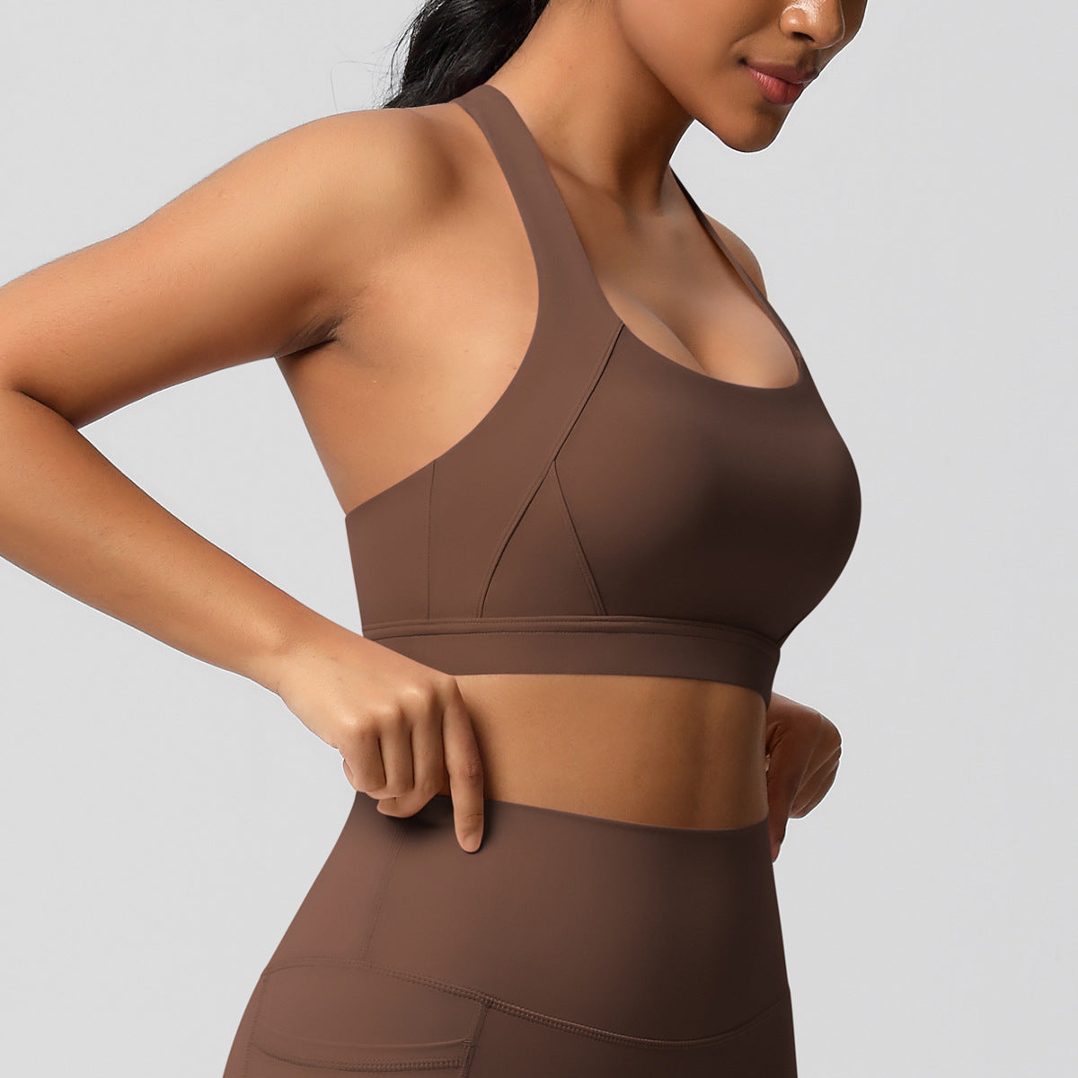 Cross back sports bra