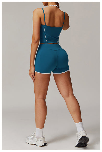 Matching two piece double strap vest & shorts set