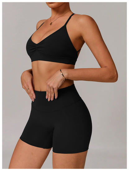 Cross back sports bra