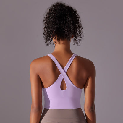 High support cross back bra