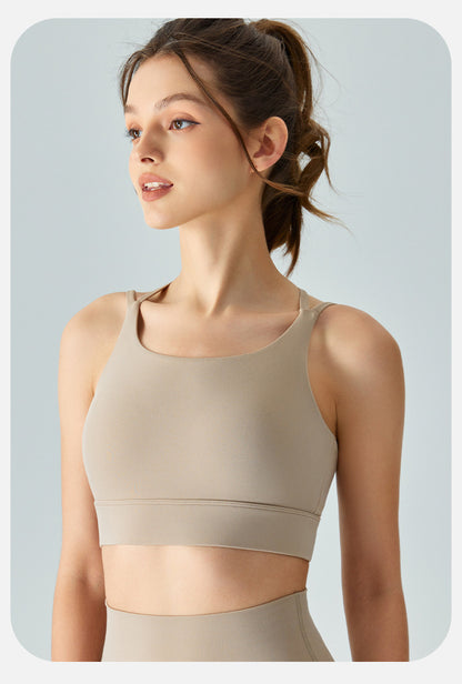 Seamless cross back bra