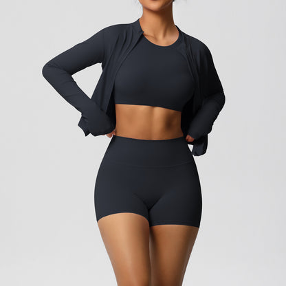 Three piece Jacket, Bra and hot pants set