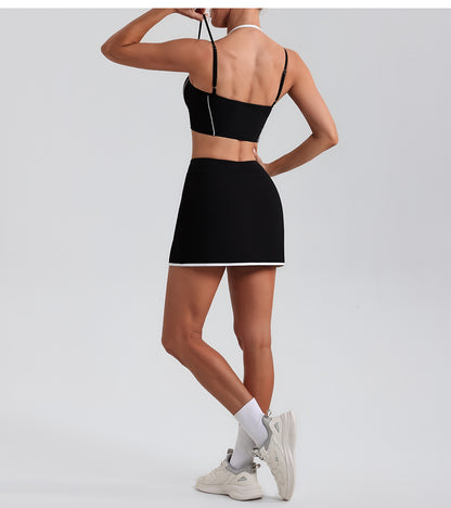 Contrast piping tennis skort