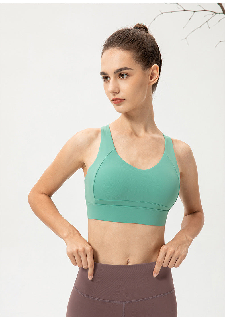 Cross back sports bra