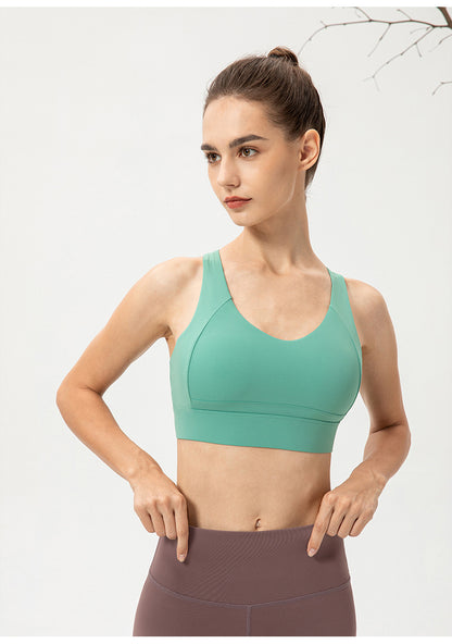 Cross back sports bra