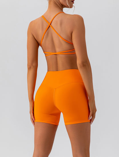 Twisted front sports bra