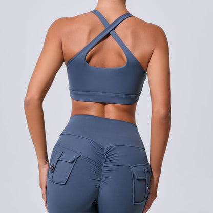 Cut out front sports bra
