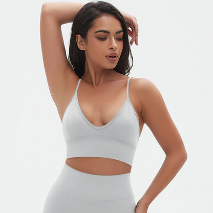 Spaghetti Strap Bra-Moonlight White