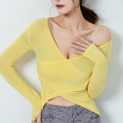 Wrap front breathable top