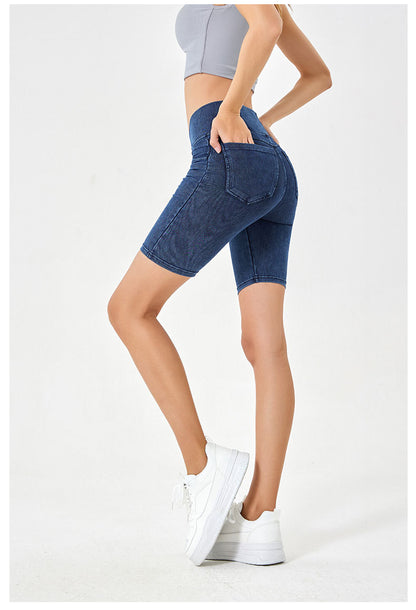 Denim look cycling shorts