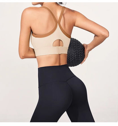 Contrast strap sports bra