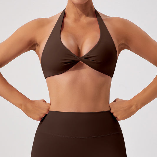 Halter neck sports bra
