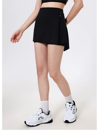 Asymmetric hem fitness skort