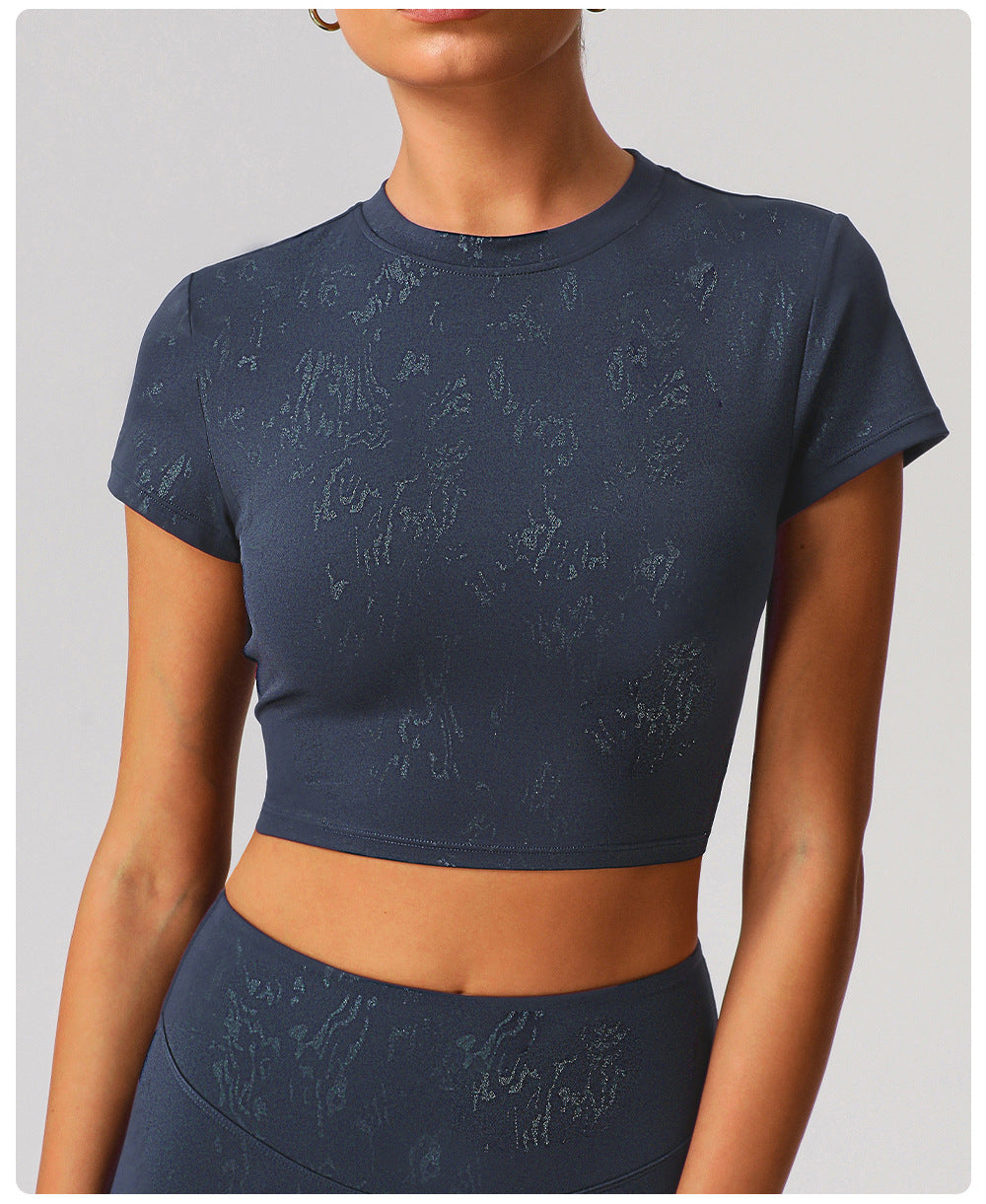 Printed cropped T shirt