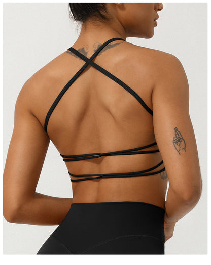 Gathered front sports bra