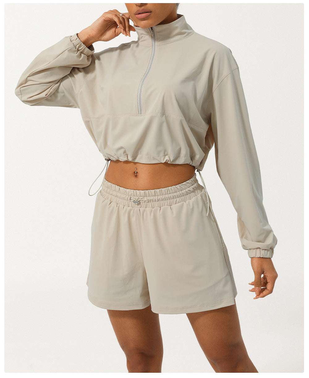 Matching zip front top & Shorts set